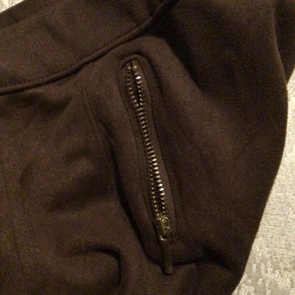 Janie & Jack Faux Suede Riding Pants with Gold Zippers - Picture 3 of 3